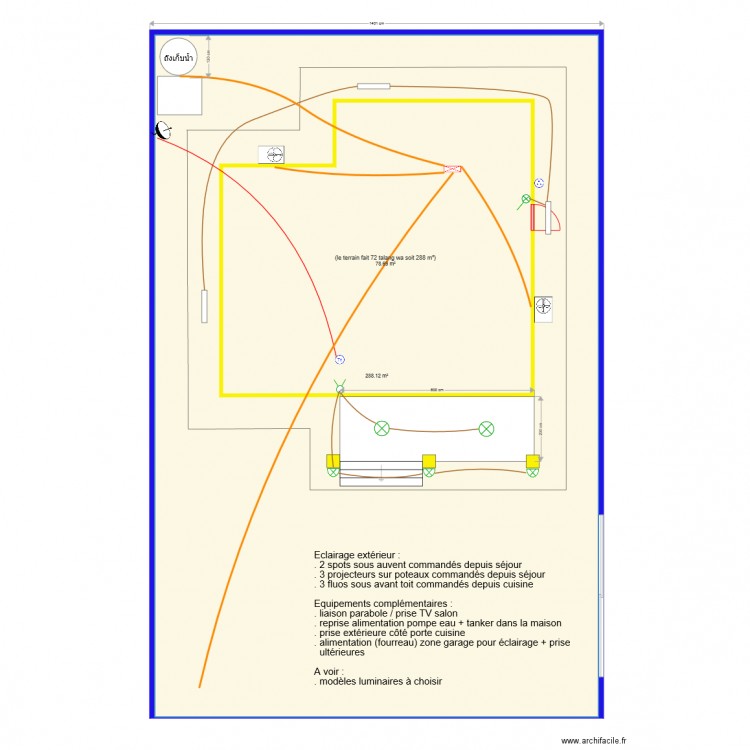 électricité EXTERIEUR. Plan de 0 pièce et 0 m2