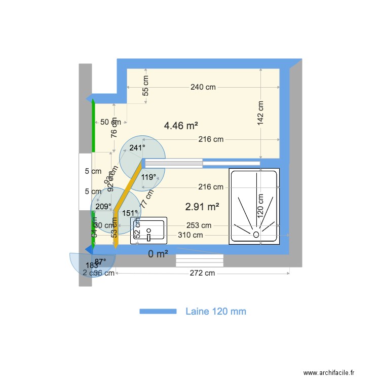 POTRDONG projet SDB Dressing. Plan de 0 pièce et 0 m2