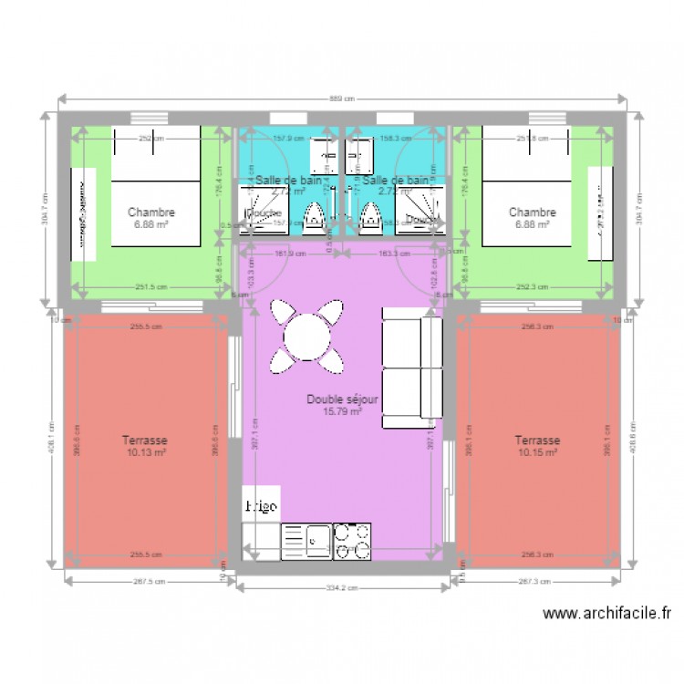 Chalet Traditionnel GreenCottages Camping Lac du Marandan modèle 3. Plan de 0 pièce et 0 m2