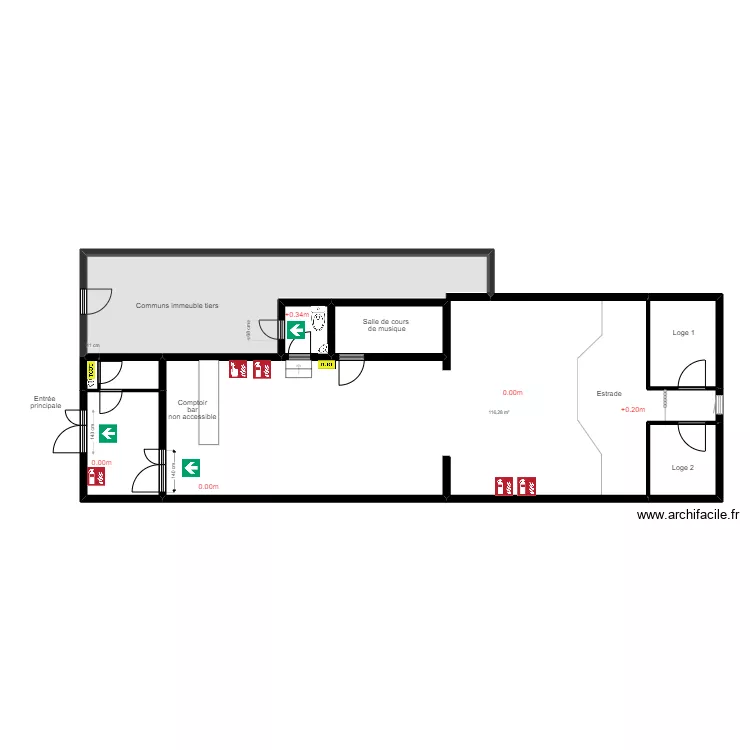 Club 27 Moyens de secours. Plan de 