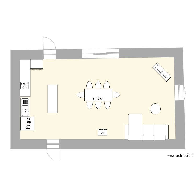 etage1 salon cuisine . Plan de 0 pièce et 0 m2