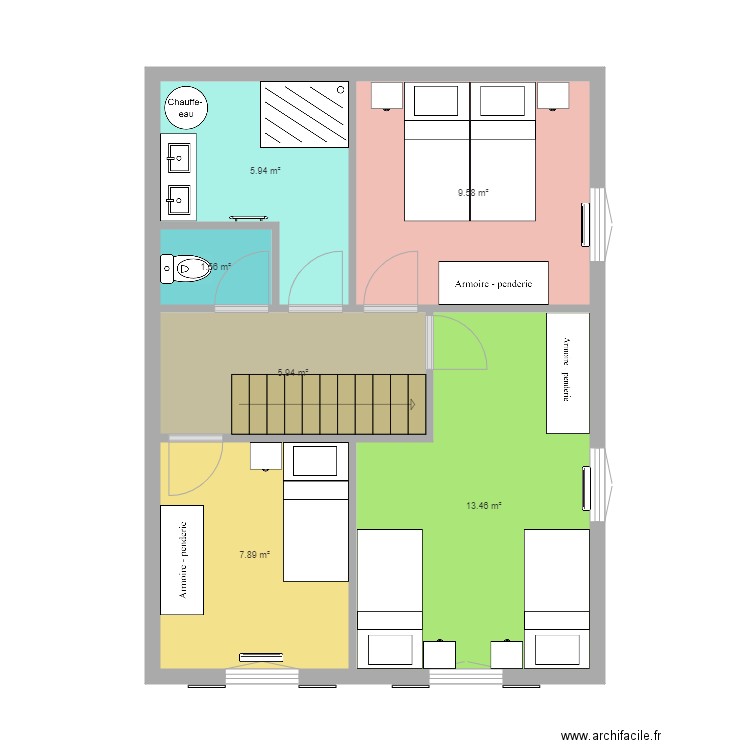 premier étage 1904. Plan de 0 pièce et 0 m2