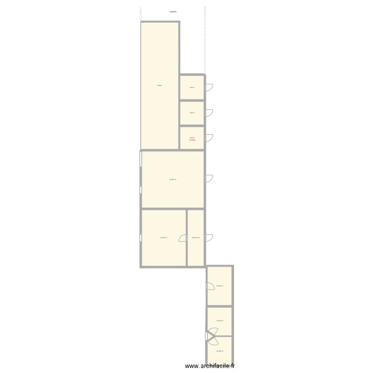 ECURIE. Plan de 22 pièces et 631 m2