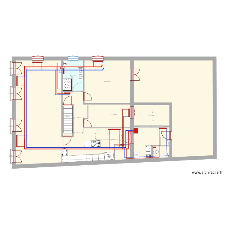 Appart niveau 1 chauffage. Plan de 0 pièce et 0 m2