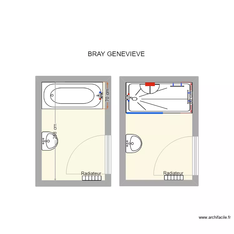 BRAY GENEVIEVE ALLIADE. Plan de 