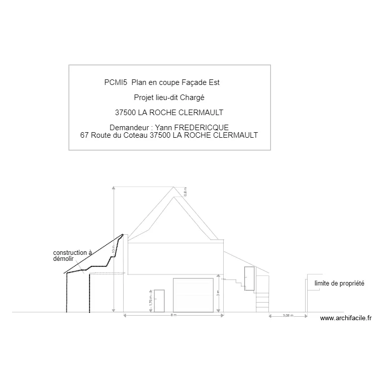 fa&ccedil;ade est. Plan de 