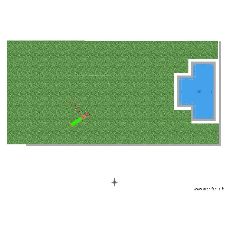 Jardin et piscine. Plan de 0 pièce et 0 m2