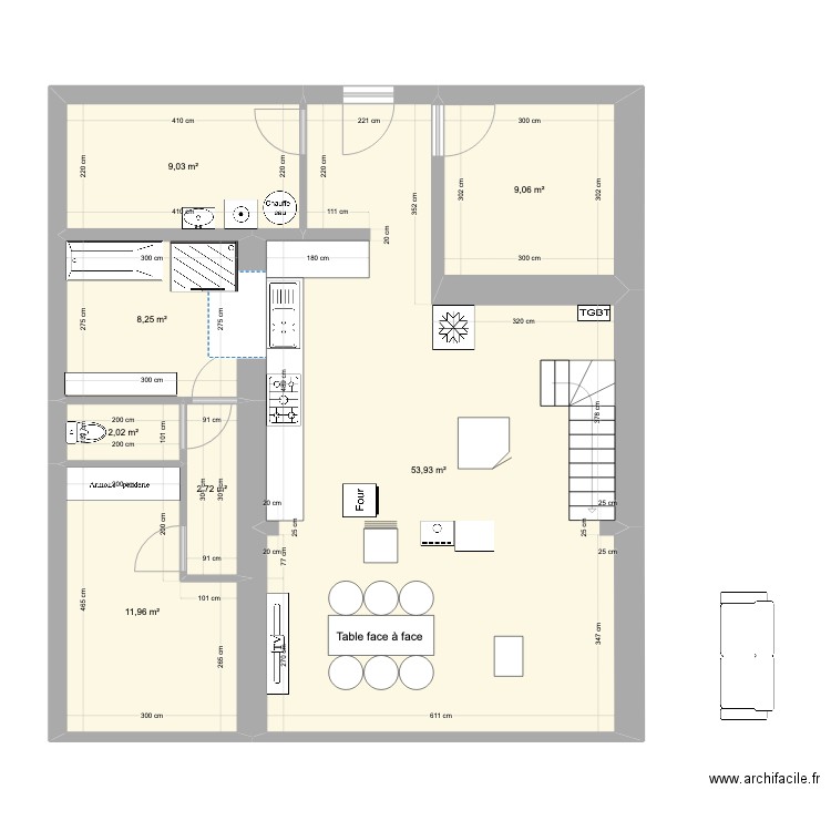Maison avec extension. Plan de 0 pièce et 0 m2