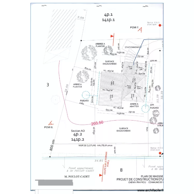 House extension. Plan de 