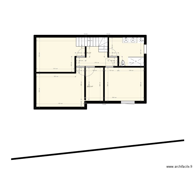 AVILLA etage. Plan de 2 pièces et 54 m2