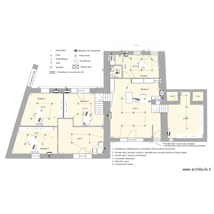 V17-04-2023 Elec. Plan de 15 pièces et 297 m2