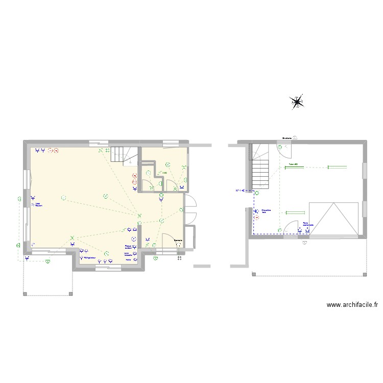 Electricité Garage. Plan de 0 pièce et 0 m2