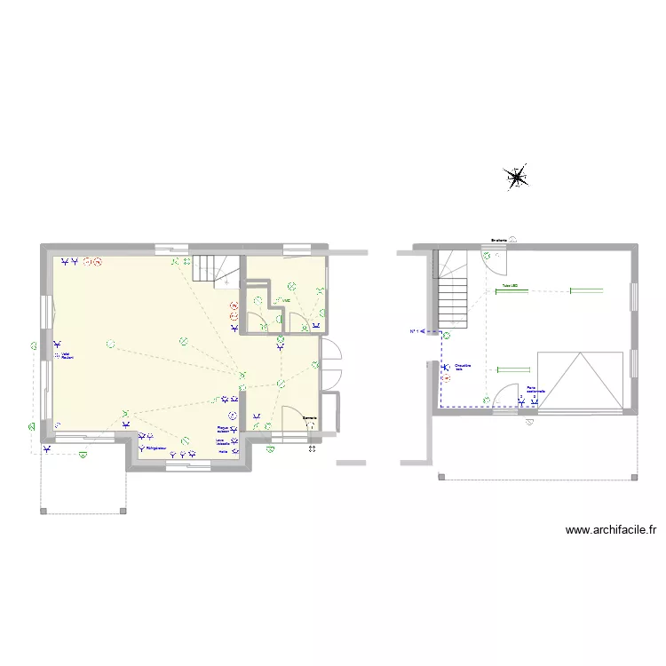 Electricit&eacute; Garage. Plan de 