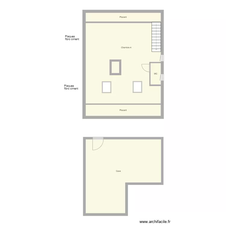 Croquis VACHET ET DORMONT Etage Cave. Plan de 