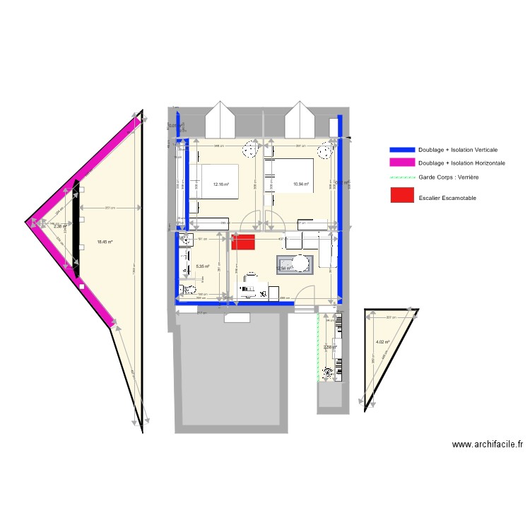 VIALLE COMBLE Projet. Plan de 0 pièce et 0 m2