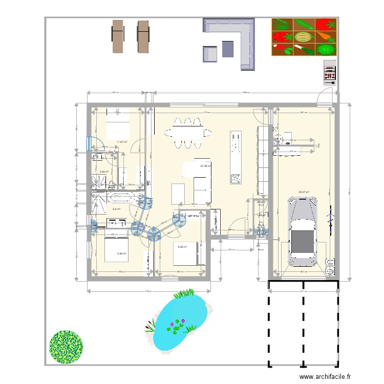 Plain pied5. Plan de 0 pièce et 0 m2