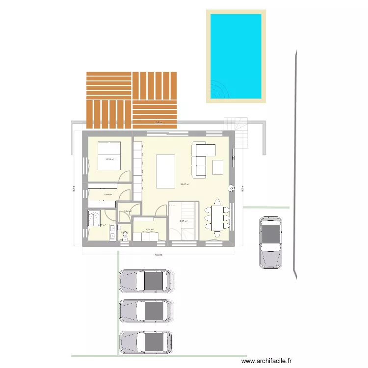 21-11 vie Ouest. Plan de 17  et 224 m²