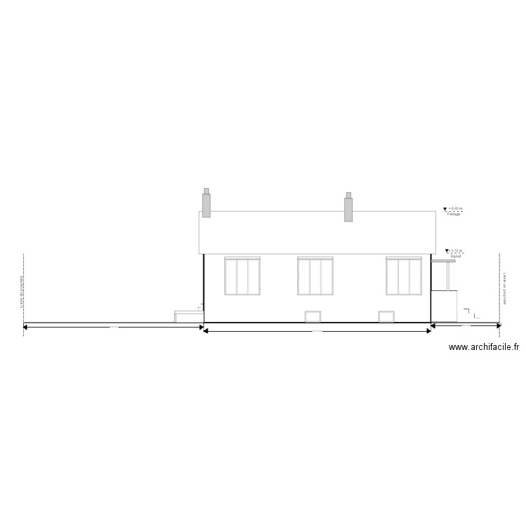 Façade Sud Est projeté. Plan de 0 pièce et 0 m2