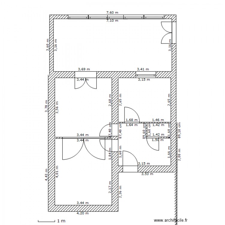 plan avec extension arriere et modifs. Plan de 0 pièce et 0 m2