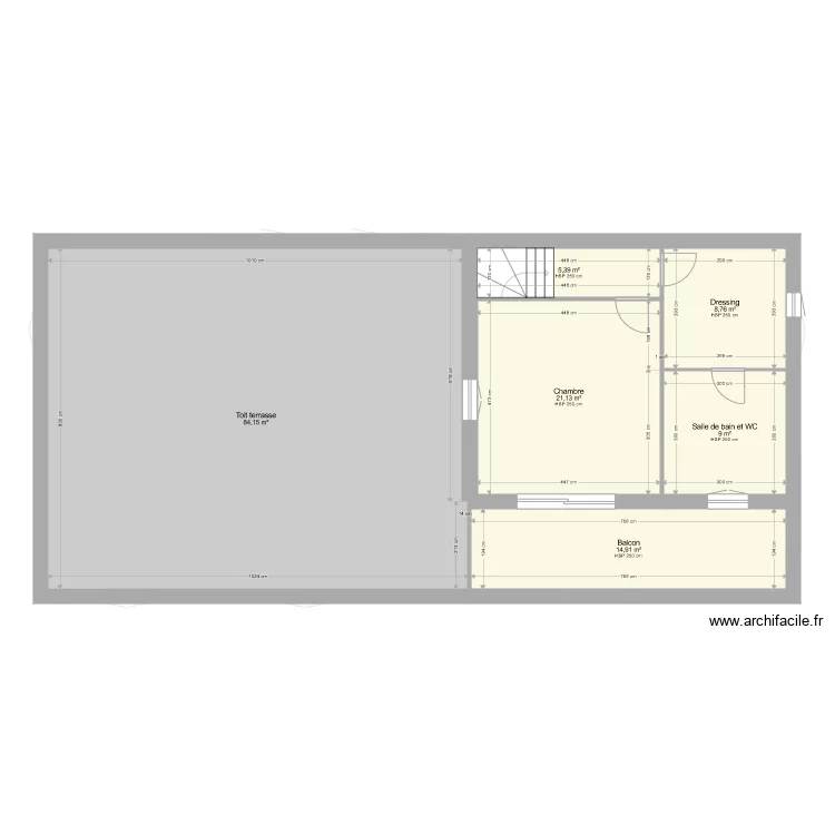 Maison double PP avec &eacute;tage N3. Plan de 