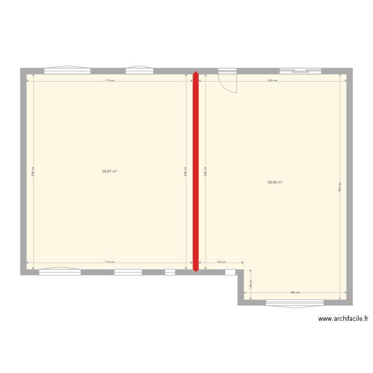 Maison RDC contour. Plan de 0 pièce et 0 m2