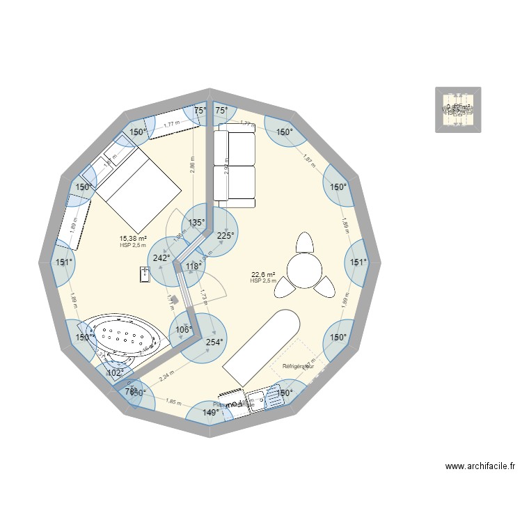 yourte 40 POUR 2. Plan de 0 pièce et 0 m2