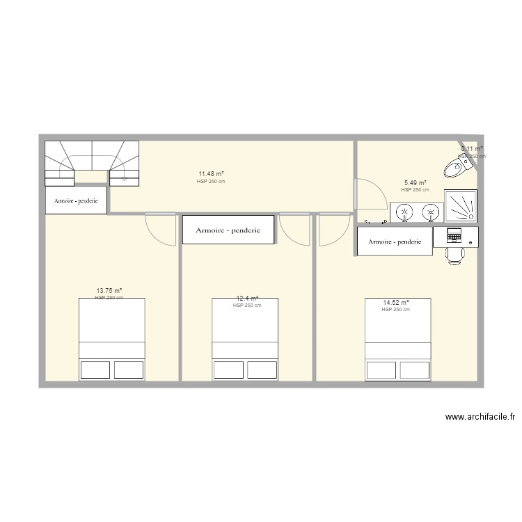 petite maison étage. Plan de 0 pièce et 0 m2