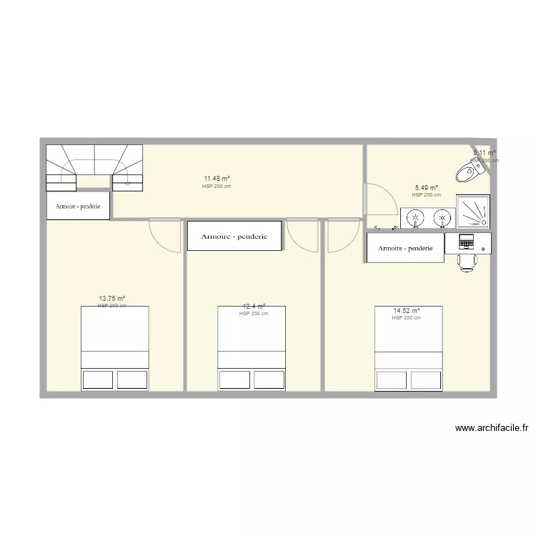 petite maison &eacute;tage. Plan de 