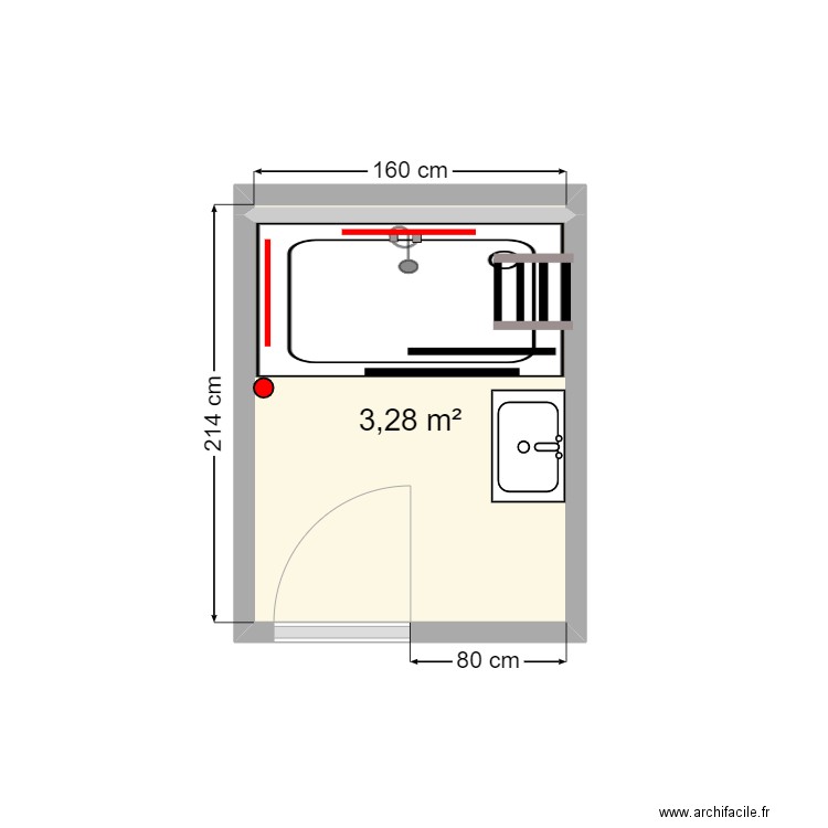 FILLAUX plan projeté. Plan de 2 pièces et 3 m2