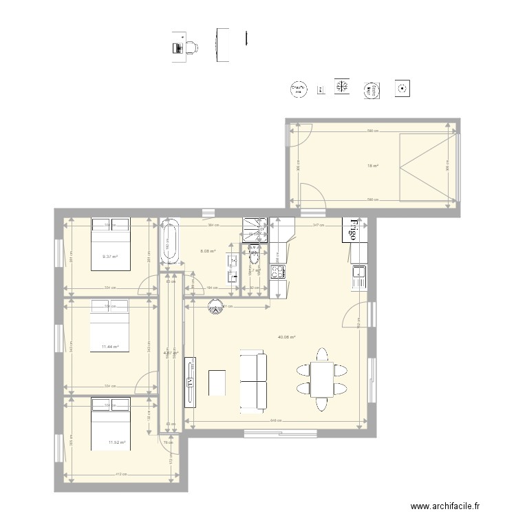 Projet existant Maël. Plan de 0 pièce et 0 m2