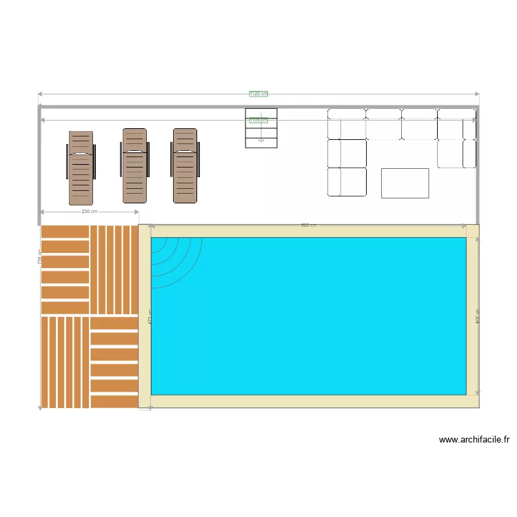 piscine. Plan de 