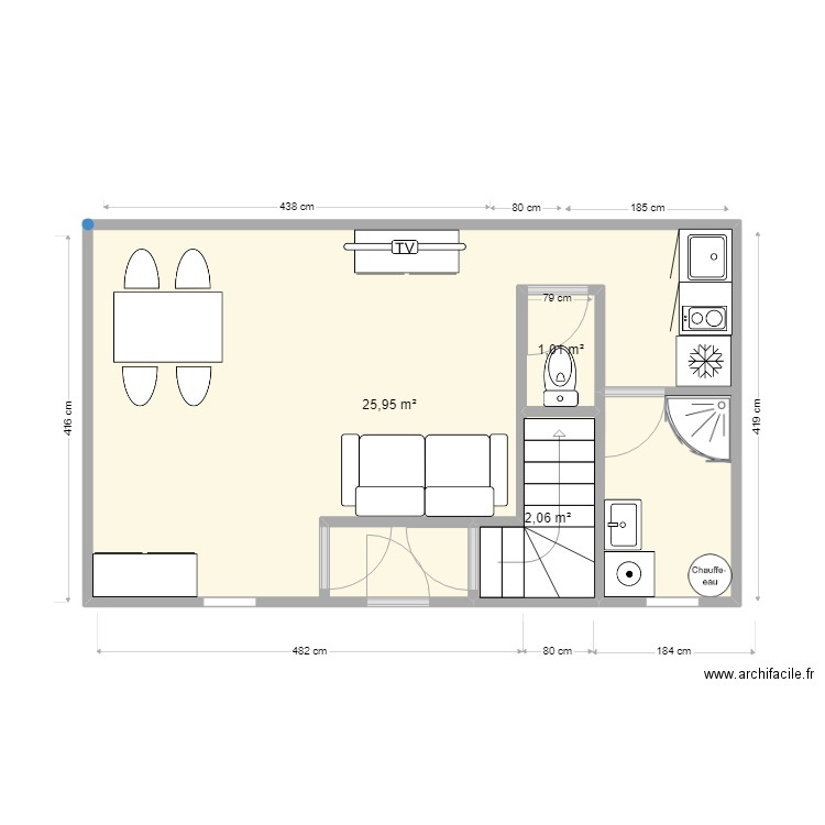 10 FERAUD APPART 1. Plan de 3 pièces et 29 m2