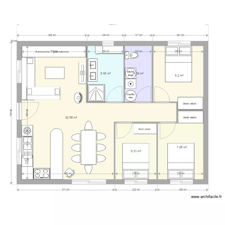 75m2 ter. Plan de 75m2 ter. Plan de