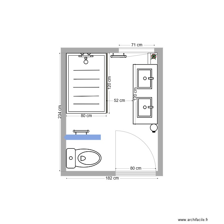 sdb à refaire. Plan de 0 pièce et 0 m2