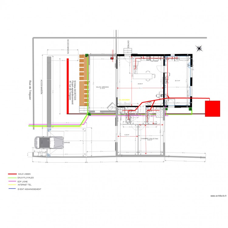 PLOUGUIEL  RESEAUX. Plan de 0 pièce et 0 m2