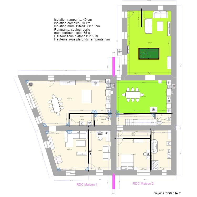 maison. Plan de 23 pièces et 358 m2