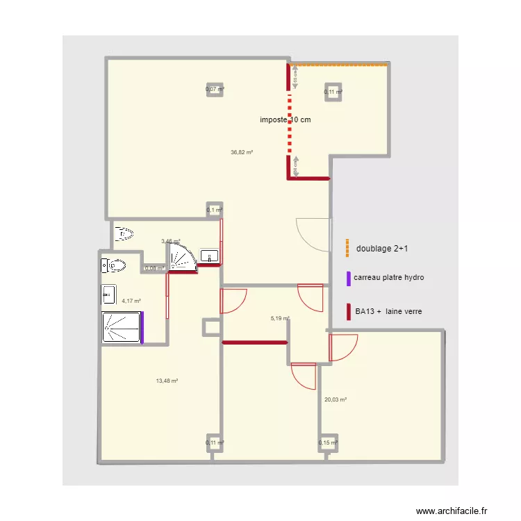 OUDONE MACONNERIE. Plan de 