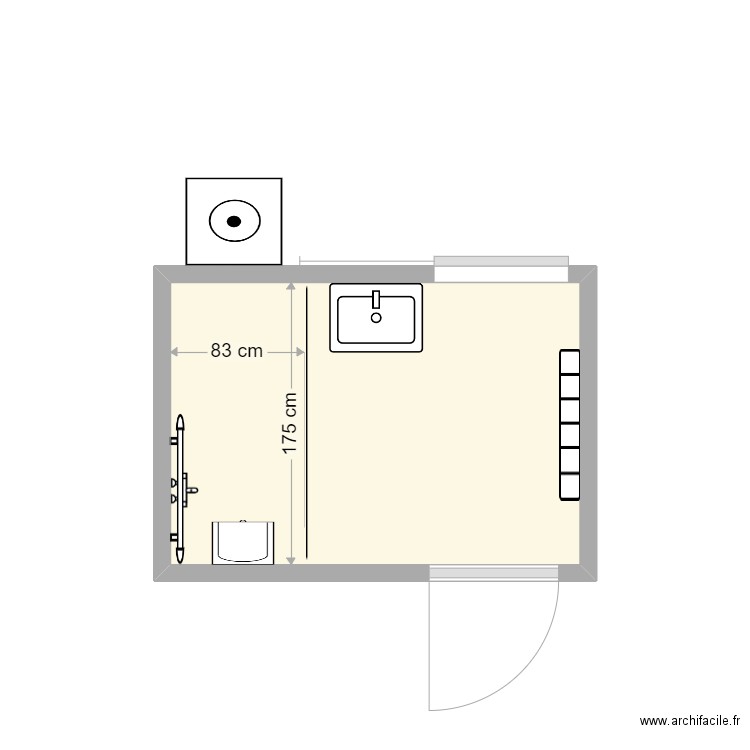 Benflis SDB projet 2. Plan de 1 pièce et 4 m2