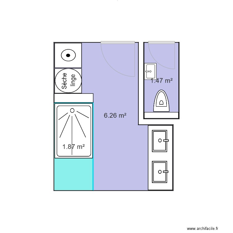 Salle de bain Benoit. Plan de 0 pièce et 0 m2