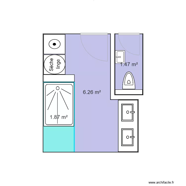 Salle de bain Benoit. Plan de 