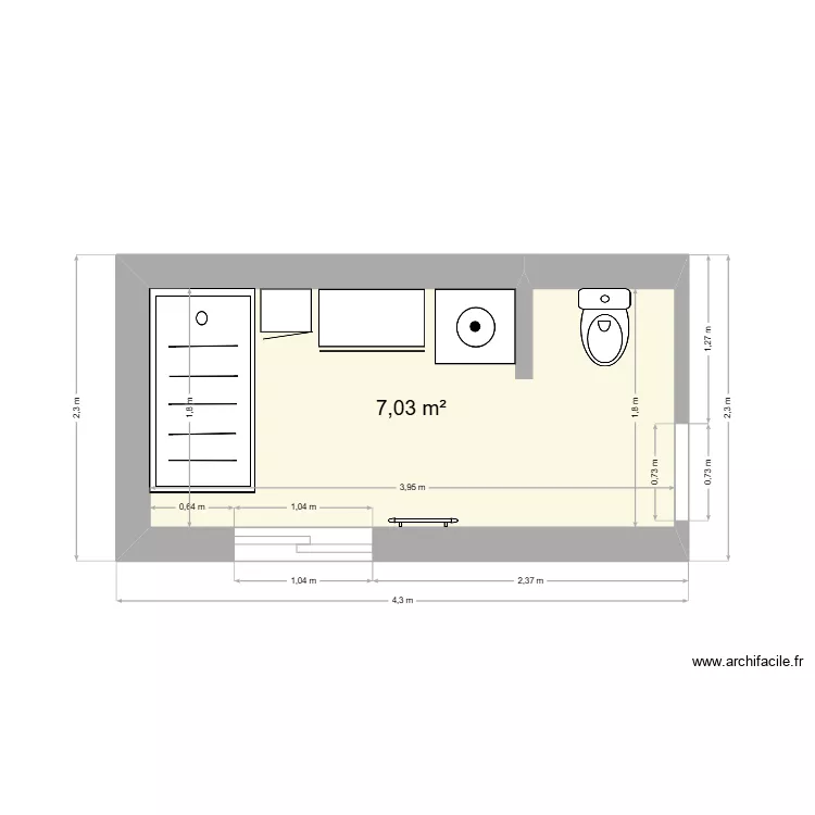 Maison Cauville SDB. Plan de 