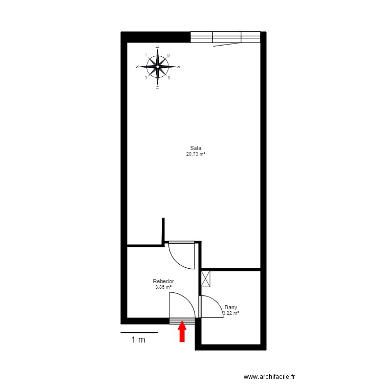 ED LAKE PLACID AP 615 PAS DE LA CASA. Plan de 3 pièces et 28 m2