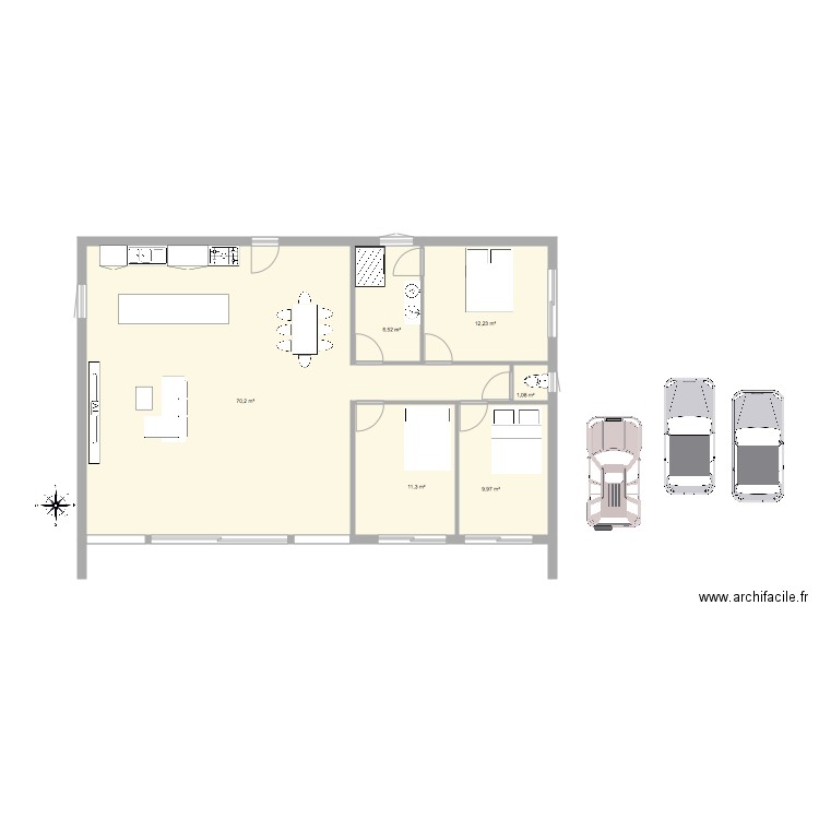 MAISON 105 M2 TOIT PLAT. Plan de 0 pièce et 0 m2