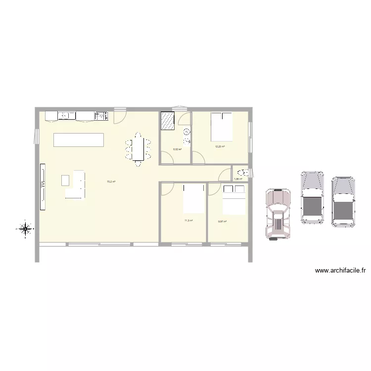 MAISON 105 M2 TOIT PLAT. Plan de 