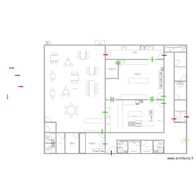 TFE 10 avril avec flèches. Plan de 0 pièce et 0 m2