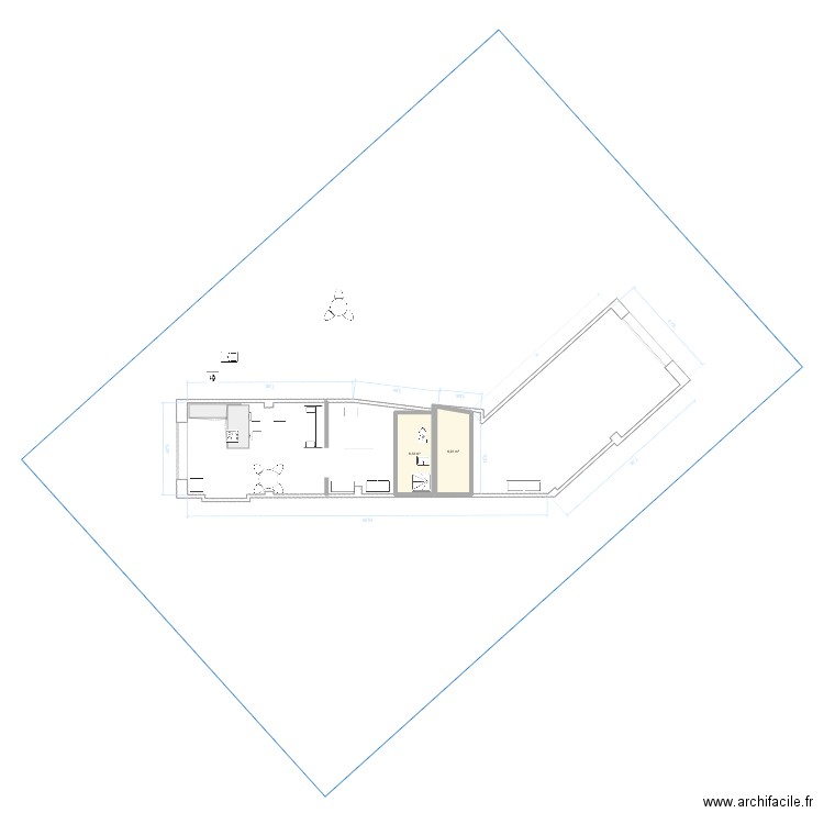 Pintor Llorens. Plan de 2 pièces et 12 m2