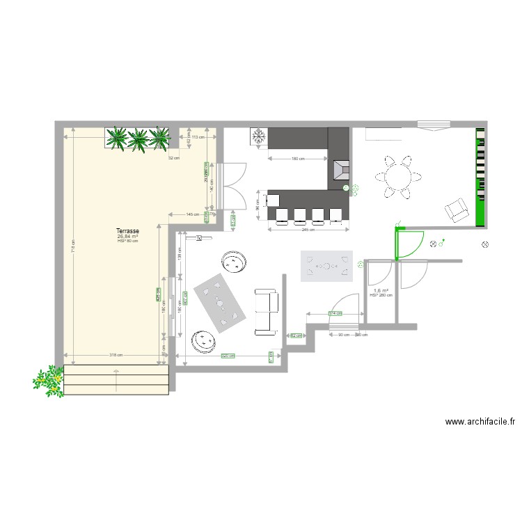 Isabelle Deluga. Plan de 3 pièces et 74 m2