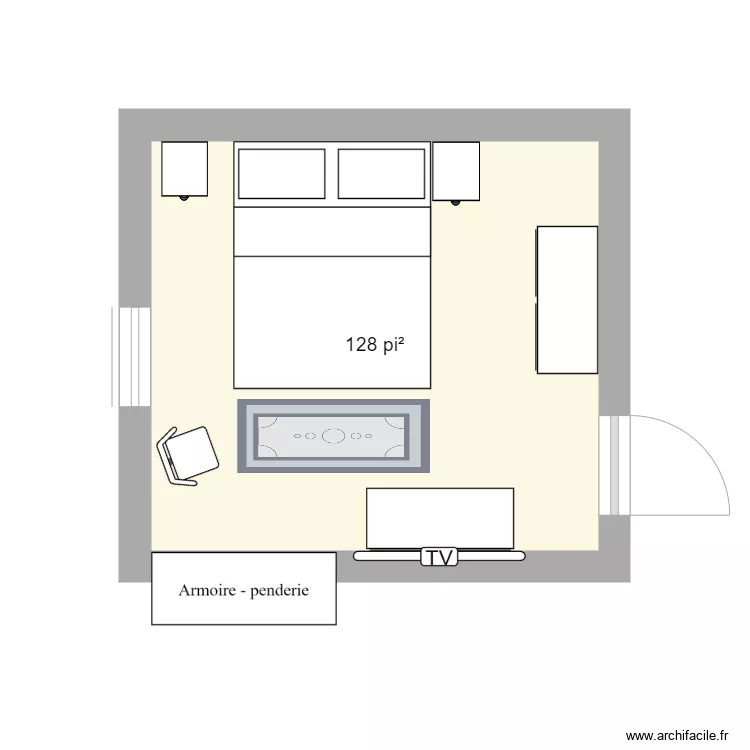 chambre . Plan de chambre . Plan de