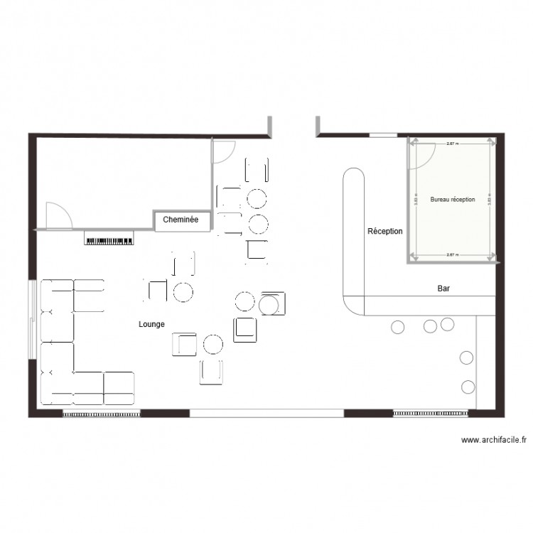 PROJET 3 Accueil hôtel. Plan de 0 pièce et 0 m2