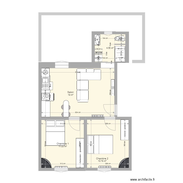 Appartement RDC Aménagé. Plan de 0 pièce et 0 m2
